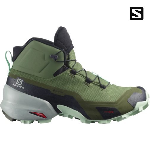 Botas Caminhada Salomon Cross Hike Mid GTX Feminino Verde Oliva | PT C13467